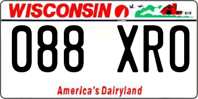 WI license plate 088XRO