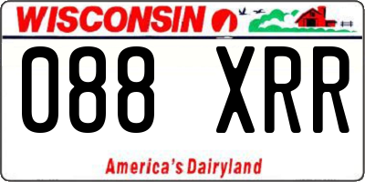 WI license plate 088XRR