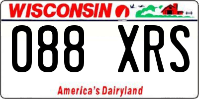 WI license plate 088XRS