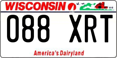 WI license plate 088XRT