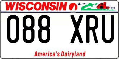 WI license plate 088XRU