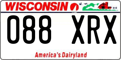 WI license plate 088XRX
