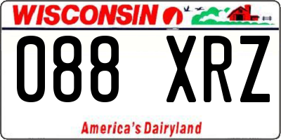 WI license plate 088XRZ