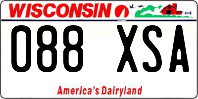 WI license plate 088XSA