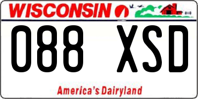 WI license plate 088XSD