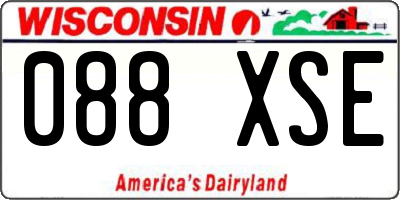 WI license plate 088XSE