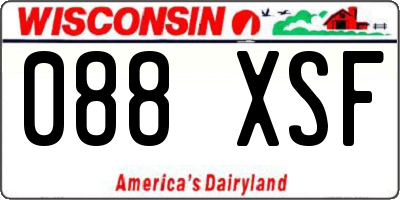 WI license plate 088XSF