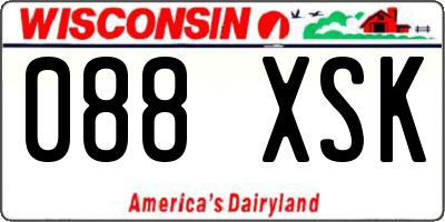WI license plate 088XSK
