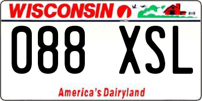 WI license plate 088XSL