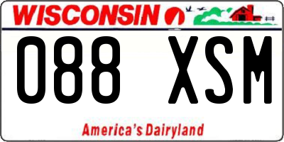 WI license plate 088XSM