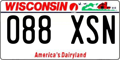 WI license plate 088XSN