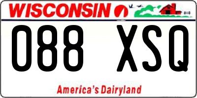 WI license plate 088XSQ