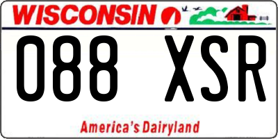 WI license plate 088XSR