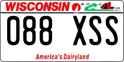 WI license plate 088XSS