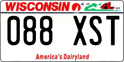 WI license plate 088XST