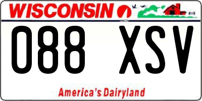 WI license plate 088XSV