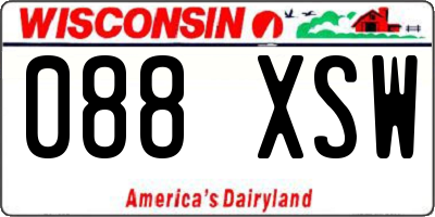 WI license plate 088XSW