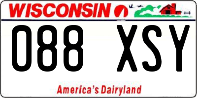 WI license plate 088XSY