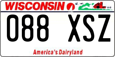 WI license plate 088XSZ