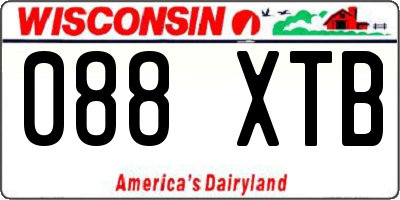 WI license plate 088XTB