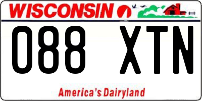 WI license plate 088XTN