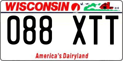 WI license plate 088XTT