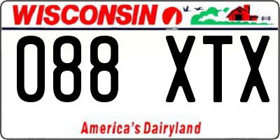 WI license plate 088XTX