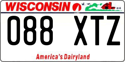 WI license plate 088XTZ