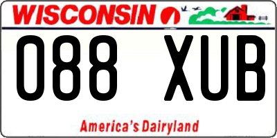 WI license plate 088XUB