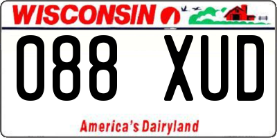 WI license plate 088XUD
