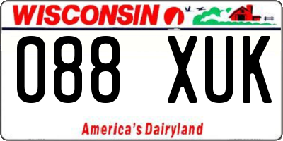 WI license plate 088XUK