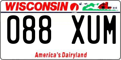 WI license plate 088XUM