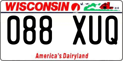 WI license plate 088XUQ