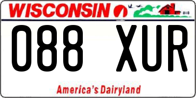 WI license plate 088XUR