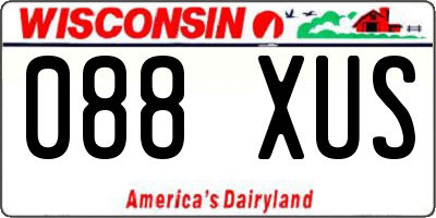 WI license plate 088XUS
