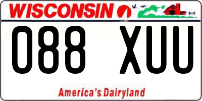 WI license plate 088XUU