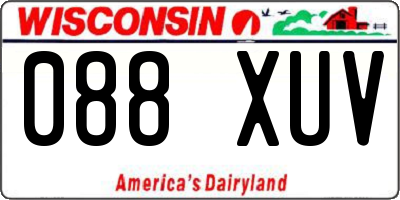 WI license plate 088XUV
