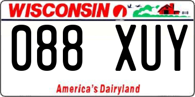 WI license plate 088XUY