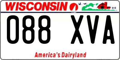 WI license plate 088XVA
