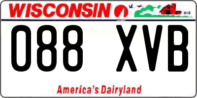 WI license plate 088XVB