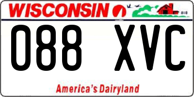 WI license plate 088XVC