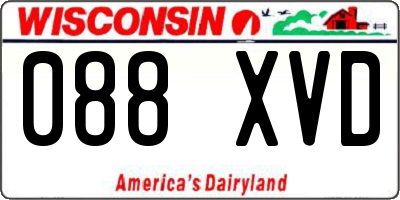 WI license plate 088XVD
