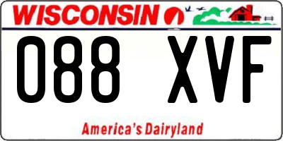 WI license plate 088XVF