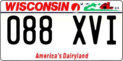 WI license plate 088XVI