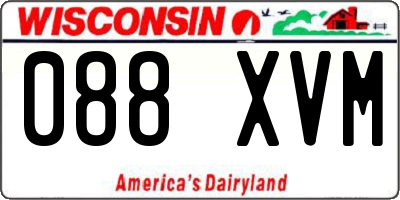 WI license plate 088XVM