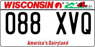 WI license plate 088XVQ