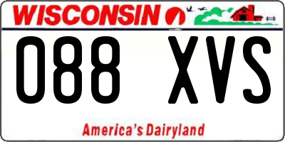 WI license plate 088XVS
