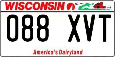 WI license plate 088XVT
