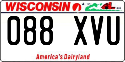 WI license plate 088XVU