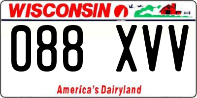WI license plate 088XVV